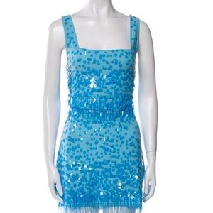 STAUD Blue Sequin Sleeveless 2-Piece Set